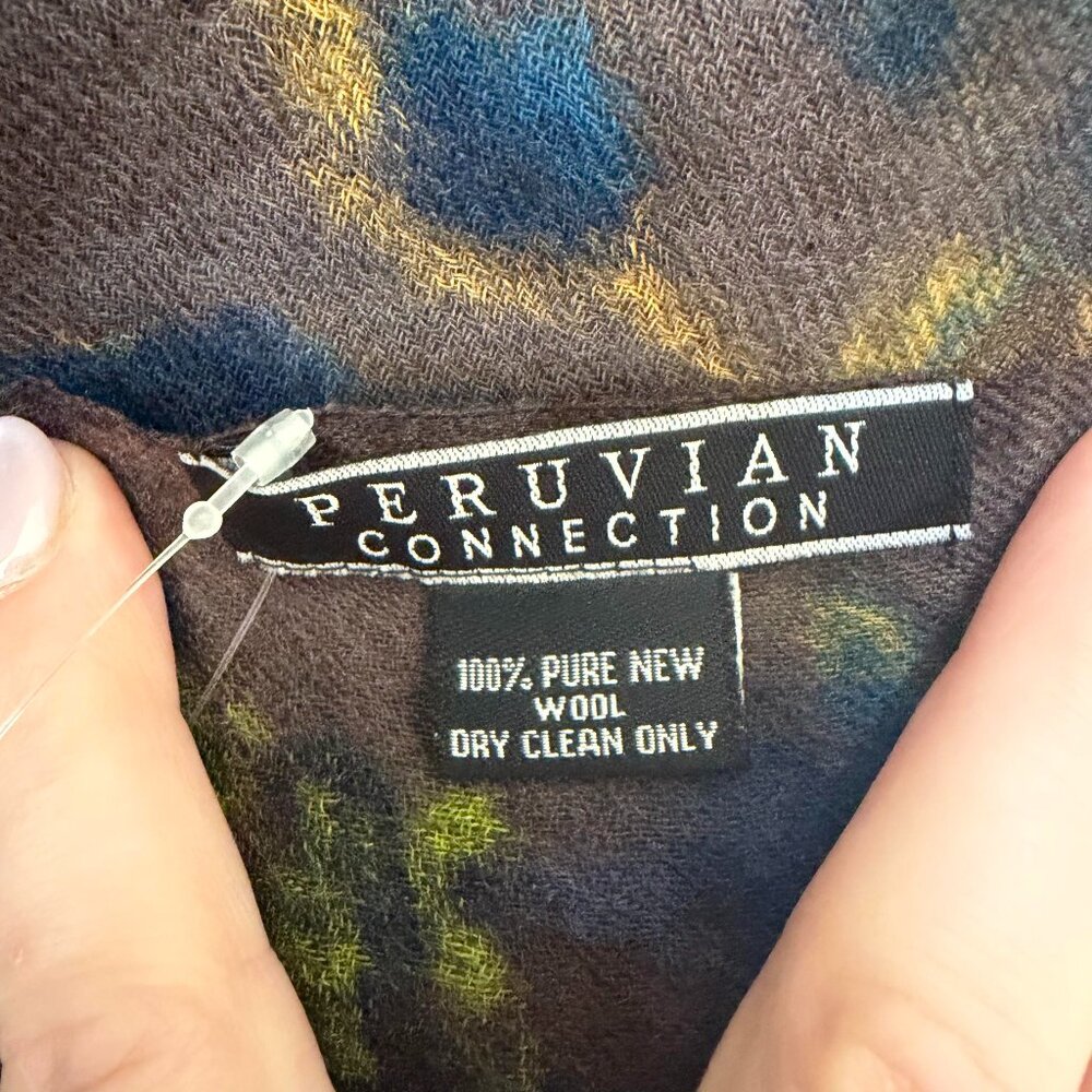 Peruvian Connection Shale Impressionist Shawl Sca… - image 4